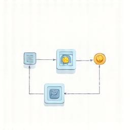 Illustration showing a visual workflow builder