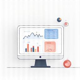 Illustration showing monitoring dashboard with graphs