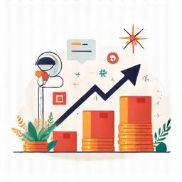 Illustration showing data analysis and growth arrows